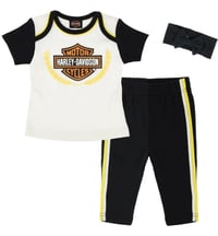 HD Infant Girls 3 PC Knit Tee & Headband Race Collection Set