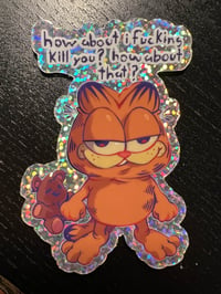 Image 2 of Garfield Sticker Glittery Laptop Decal