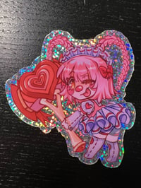 Image 2 of Lola Lovely Clown Vtuber HOLO & Glittery Sticker or Laptop Decal