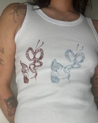 White tank double butterflies 