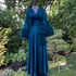 Teal Marabou-cuffed Beverly Dressing Gown sizes: XS,  1X Image 2