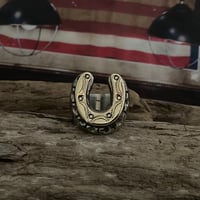 Image 1 of STAMPED HORSESHOE MEXICAN BIKER RING