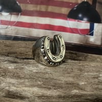 Image 2 of STAMPED HORSESHOE MEXICAN BIKER RING