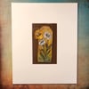 Ox Eye Daisy and Bumblebee - original painting on a teabag