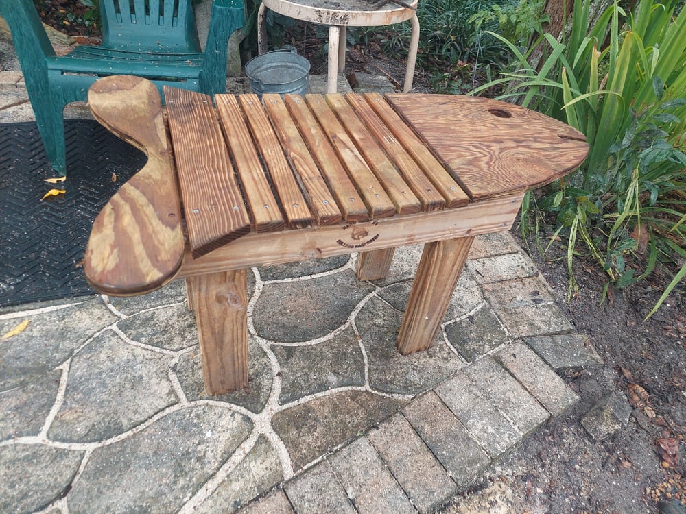 Image of Wooden Fish Table 