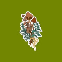 Mushrooms & Herbs Vinyl Sticker