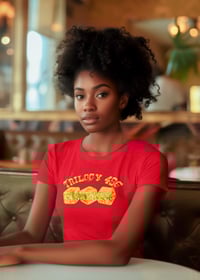 Image 3 of Trilogy456wear Red Tee – Gold Dice Logo