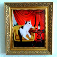 Image 2 of Whiskers and Wine - Special Edition - Framed Metal Print