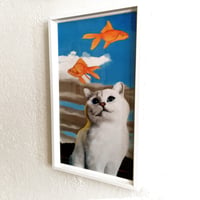 Image 3 of Cat Dreams - Special Edition - Framed Metal Print