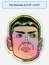 Image 4 of Lt. Spock from Strange New Worlds Sticker