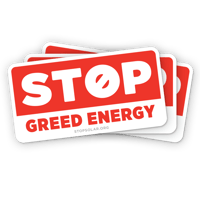 Image 1 of 'Stop Greed Energy' Car Magnet (3-Pack)