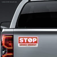 Image 2 of 'Stop Greed Energy' Car Magnet (3-Pack)