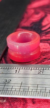 Image 1 of Unknown maker-small lanyard bead- pink/purp