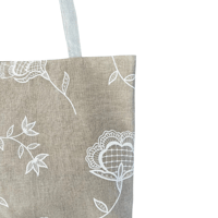 Image 4 of Handprinted Bohemian Blooms Extra Large Tote (Natural Linen)