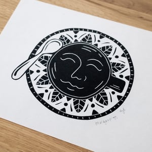 Morgonpigg (Coffee), Original Lino Art