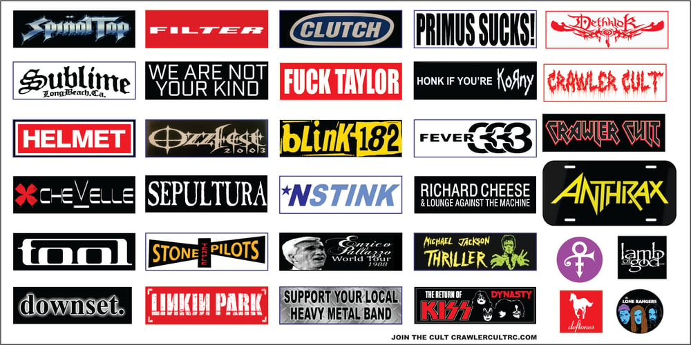 1:10 Scale Bumper Stickers 