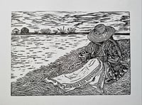 'Weaver on Lake Titicaca', proof print in black