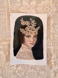 Vintage Lace Applique and Original Painting