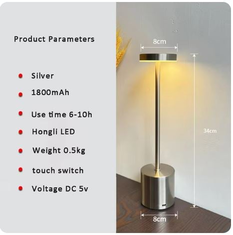 Image of LED Table Lamp Hotel Wireless Rechargeable 