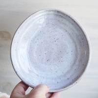 Image 3 of Large Spoon Rest in Icy Blue Glaze, Speckled Stoneware Utensil Dish, Made in USA