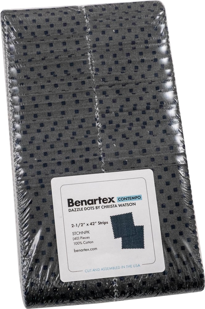Dazzle Dots Snazzy Squares Dark Grey - 2 1/2" Strips