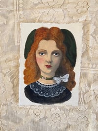 Red Head with White Ermine Moth Original Painting