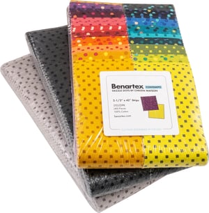 Dazzle Dots Snazzy Squares Dark Grey - 2 1/2" Strips