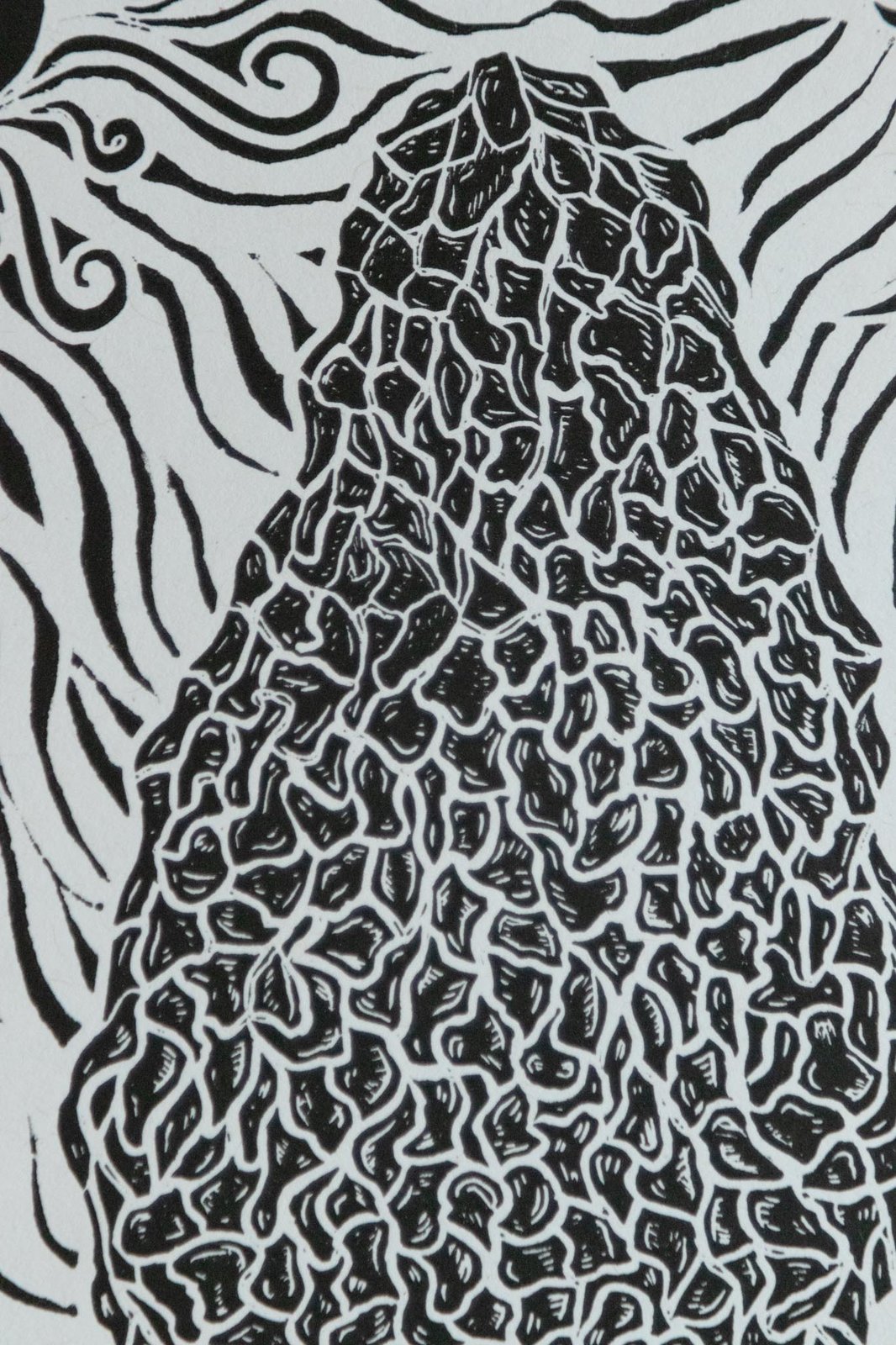 Morel Linocut | Paz Méndez Art