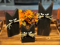 Image 2 of Primitive Rustic Black Cat Trio