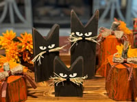 Image 3 of Primitive Rustic Black Cat Trio