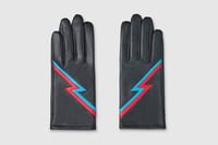 Image 3 of Black Ziggy Red/Blue Bolt Leather Gloves