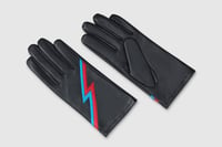 Image 5 of Black Ziggy Red/Blue Bolt Leather Gloves