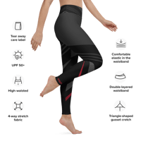 Image 4 of Crimson Stride FIERCE Yoga Leggings