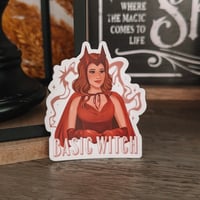 Image 2 of Basic Witch Wanda Retro Glitter Vinyl Sticker