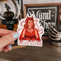 Image 1 of Basic Witch Wanda Retro Glitter Vinyl Sticker