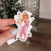 Image 2 of Mermaid Peach Vinyl Glitter Sticker