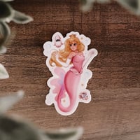 Image 1 of Mermaid Peach Vinyl Glitter Sticker