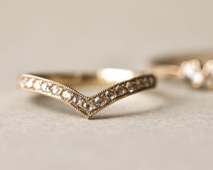 Image of 18ct Yellow gold rose-cut diamond wishbone Ring