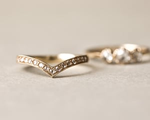 Image of 18ct Yellow gold rose-cut diamond wishbone Ring