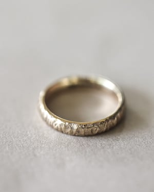 Image of 9ct gold 4mm horn texture ring