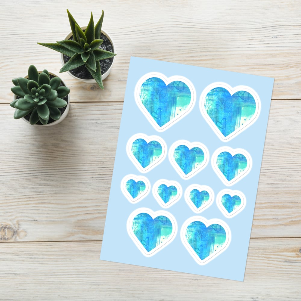 Image of Blue Heart Sticker sheet