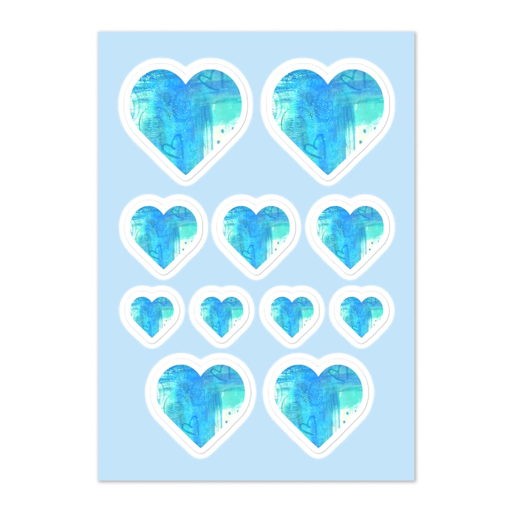 Image of Blue Heart Sticker sheet