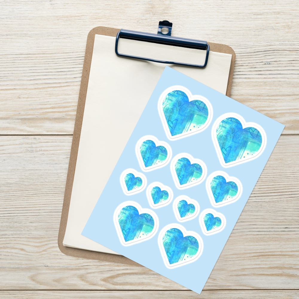 Image of Blue Heart Sticker sheet