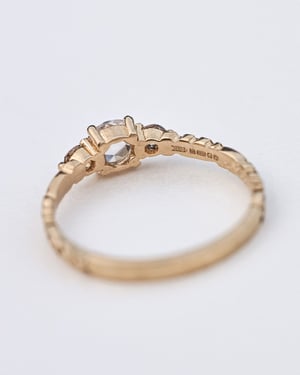 Image of 18ct yellow gold, 5.35mm rose-cut diamond trilogy ring (LON237)