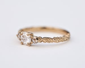 Image of 18ct yellow gold, 5.35mm rose-cut diamond trilogy ring (LON237)