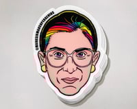 Image 1 of Justice Ruth Bader Ginsburg Face Sticker