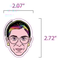 Image 3 of Justice Ruth Bader Ginsburg Face Sticker