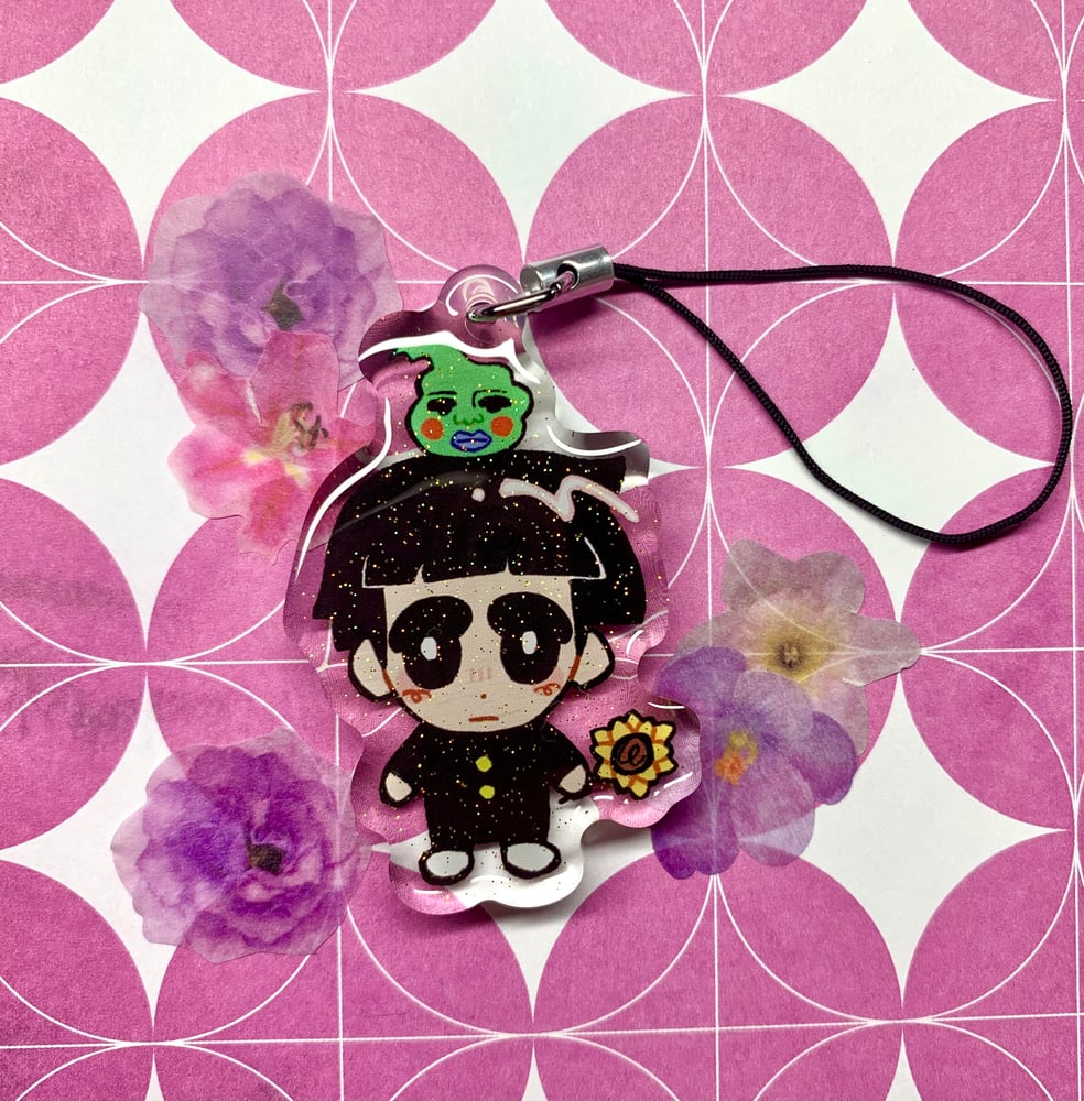 Image of 2" mob psycho 100 phone charm