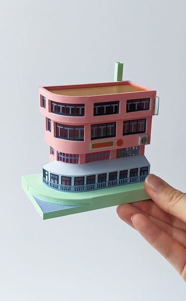Image of Corner Apartments Paper Model