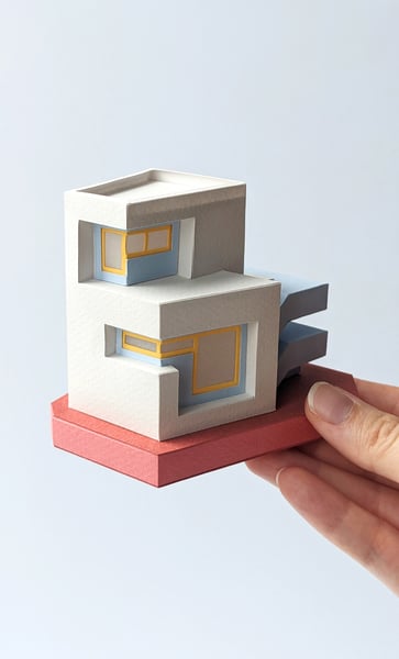 Image of Block House Paper Model 